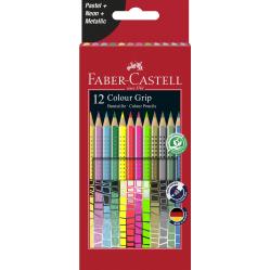 Fab-Castel- 12 Colour Pencil Colour Grip Special Past-Neon Box 20156- Toys