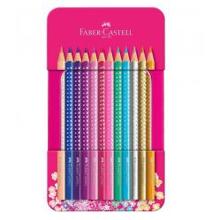 Fab-Castel- Sparkle colour pencil12 pc in tin box 201737