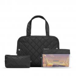 Gillian Jone-piece Cosmetic Bag Set in 100 Recycled Plasti- Beauty