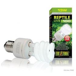 EXOTERR- Reptile Uvb 100 Fluorescent lamp 13W E2- 2201870- Pet Supplies