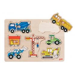 GOK- Building site vehicles, Lift out puzzl- (57593- Toys