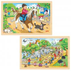GOK- Pony farm AND Visit at the zoo Puzzl- 2 x 24 pieces 12402-124028- Toys