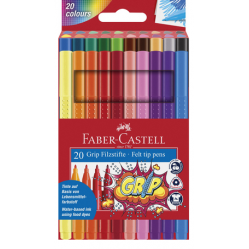 Fab-Castel- Fib-tip pens Grip Colour Marker set 20 pcs 15532- Toys