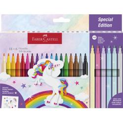 Fab-Castel- Fe-tip pen unicorn 18 AND 6 AND stickers 55422- Toys