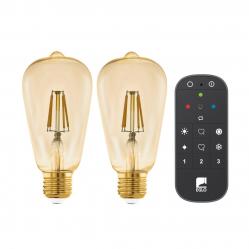 EGL- Set of 2x E27 ST64 amber remote contro- Warm whit- Zigbee Bluetoot- Electronics