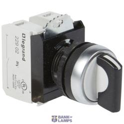 Rotary Push Button Handle Osmoz 3-Position Centre Return Black 2NO