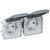 Socket outlet prewired Plexo IP 55-German std-2x2P+E horizontal-modular-grey