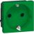 Socket outlet Mosaic - German std - 2P+E auto term - 2 mod - green antimicrobial
