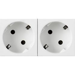 Multi-support multiple socket Mosaic - 2 x 2P+E automatic terminals - standard