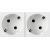 Multi-support multiple socket Mosaic - 2 x 2P+E automatic terminals - standard