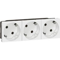 Multi-support multiple socket Mosaic - 3 x 2P+E automatic terminals - standard