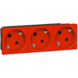 Multi-support multiple socket Mosaic - 3 x 2P+E automatic term. - tamperproof