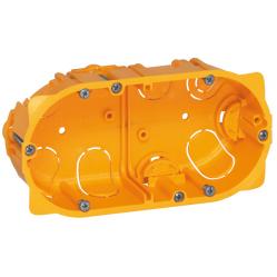 Flush mounting box Batibox - 2 gang German std - depth 40 mm - dry partitions