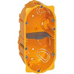 Flush mounting box Batibox - 2 gang German std - depth 50 mm - dry partitions