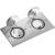 FLOOR RECTANGULAR DOUBLE GANG RECEPTACLE BRUSHED STAINLESS STEEL