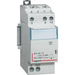 Bell transformer - 230 V/12V - 8 V - 8 VA - 2 mod