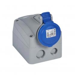 Surface mounting socket P17 - IP44 - 200/250 V~ - 16 A - 2P+E