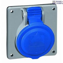 Panel mounting socket P17 - inclined outlet - IP44 - 200/250 V~ - 16 A - 3P+E
