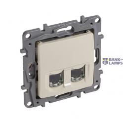 Double socket RJ45 Cat6 STP Niloe ivory