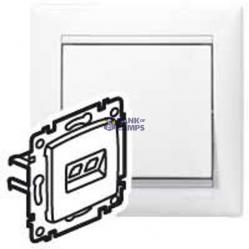 RJ45 socket category 5e UTP 1 output white