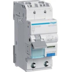 Differential circuit breaker 1P+N 10A, 30mA, B 6kA, type A, QC