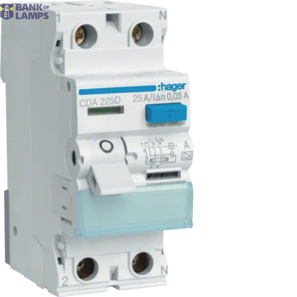 Differential switch 2P 25A, 30mA, type A