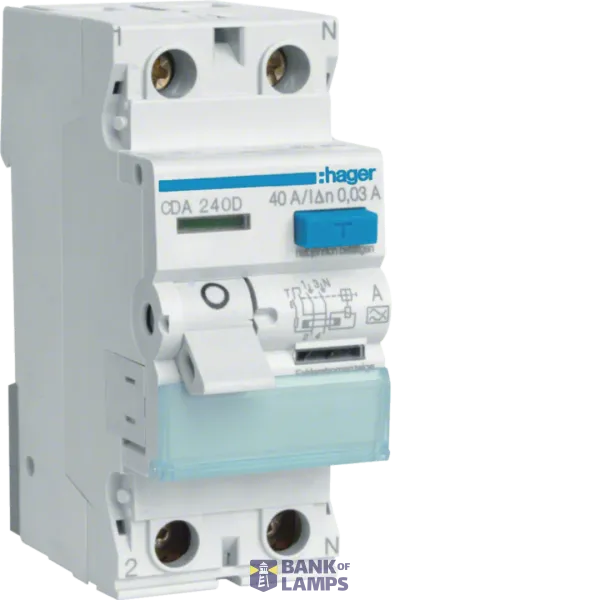 Differential switch 2P 40A, 30mA, type A