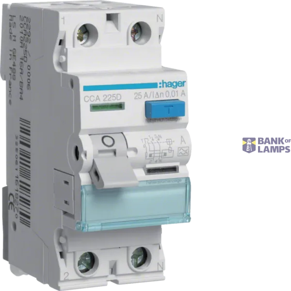 Current protector 2 pole. 25A / 0.01 A, type A, 6 kA