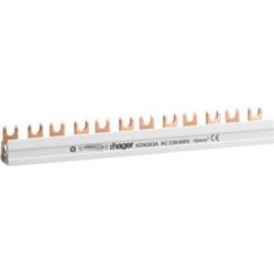 Insulated busbar 2P fork 10mm² 12M