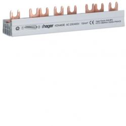 Insulated busbar 3P+N 63A fork 10mm² 8M