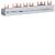 Insulated busbar 3P+N 63A fork 10mm² 8M