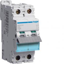 Miniature Circuit Breaker 2P, 16 A D-Curve, 10 kA, 2M