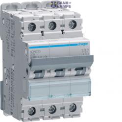 Miniature Circuit Breaker 3P, 10 kA/15 kA D-20 A, 3M