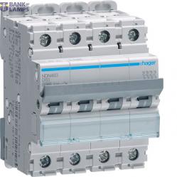 Miniature Circuit Breaker 4P, 63 A D-Curve, 10 kA, 4M
