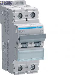 Miniature Circuit Breaker 2P, 10 kA/15 kA B-40 A, 2M