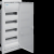 Small distributor volta, flush-mounted, 4x12 PLE, IP30, protection class II, sheet steel door