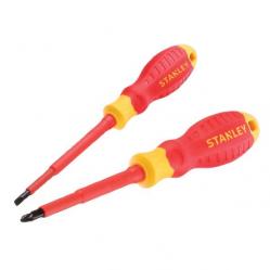 FatMax VDE Insulated Pozi & Slotted Screwdriver 2pcs Set PZ2 un PZ4 STHT60030-0 Stanley