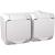 Cedar Plus - double socket-outlet sideE - 16A, shutters, white