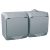 Cedar Plus - double socket-outlet sideE - 16A, shutters, grey