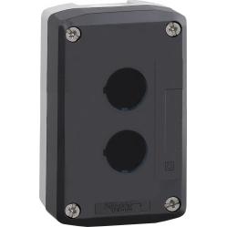Harmony XALD, XALK, Empty enclosure, plastic, dark grey lid, for push button Ø22, 2 cut-outs