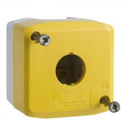 Harmony XALD, XALK, Empty enclosure, plastic, yellow lid for push button Ø22, 1 cut-out