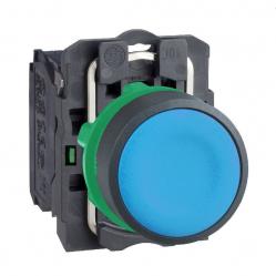 Harmony XB5, Push button, plastic, flush, blue, Ø22, spring return, unmarked, 1 NO