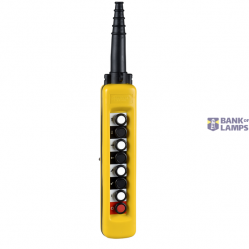 Harmony XAC, Pendant control station, plastic, yellow, 8 push buttons, 1 to 7 with 1 NO, 8th with 1 NC