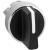 Harmony XB4, Selector switch head, metal, black, Ø22, 3 positions, spring return from left to center