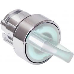 Harmony XB4, Illuminated selector switch head, metal, white, Ø22, integral LED, 2 positions, stay put