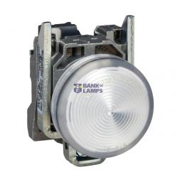 Harmony XB4, Pilot light, metal, white, Ø22, plain lens with integral LED, 110…120 VAC