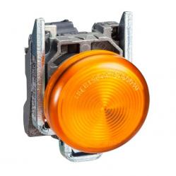 Harmony XB4, Pilot light, metal, orange, Ø22, plain lens with integral LED, 110…120 VAC