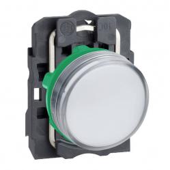 Harmony XB5, Pilot light, plastic, white, Ø22, plain lens with integral LED, 24 V AC/DC