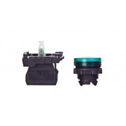 Harmony XB5, Pilot light, plastic, green, Ø22, plain lens with integral LED, 24 V AC/DC