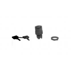 Harmony XB5, Key switch selector head, plastic, black, Ø22, key n°455, 2 positions, stay put